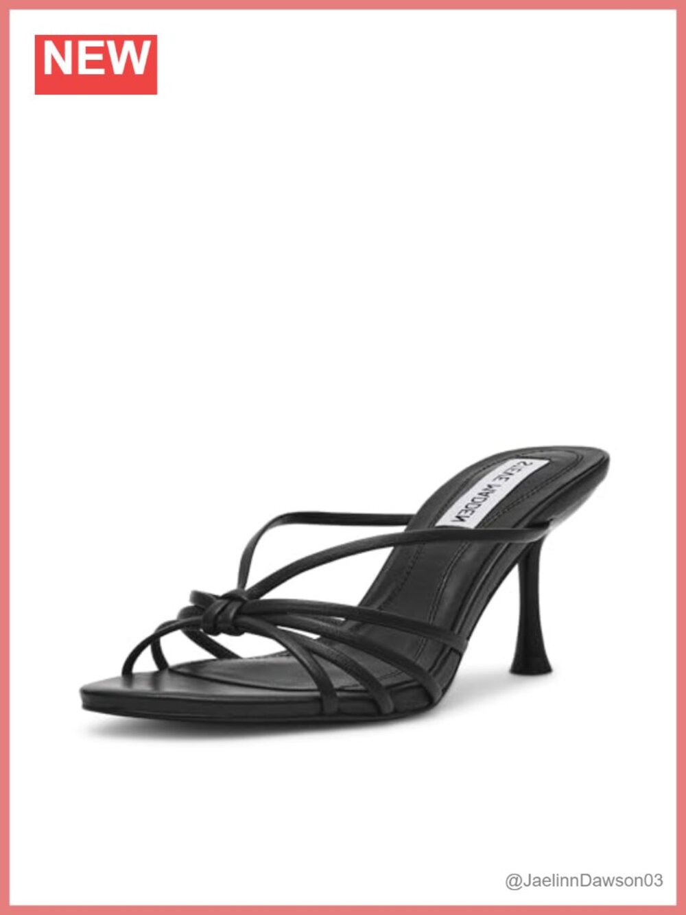 Leather Slide Heels with High Heel 3 Inch